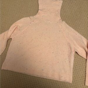 John + Jenn Light Pink Speckled Turtleneck Sweater